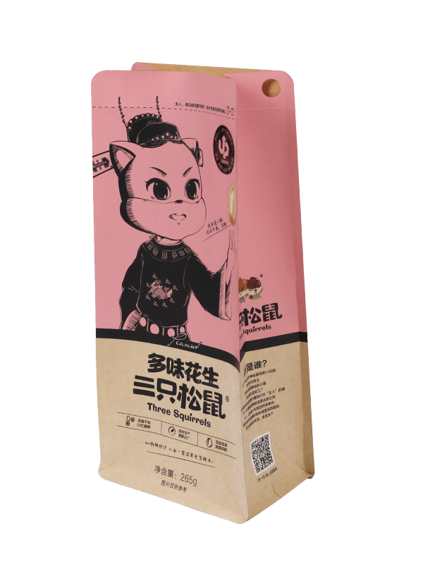 Nieuwe stijl op maat gemaakte plastic zak afdrukken logo voor pinda's voedsel verpakking recycle materiaal